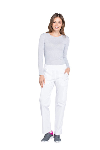 White - Cherokee Workwear Professionals Mid Rise Pull On Cargo Pant