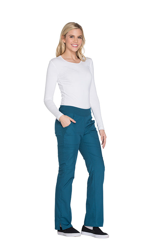 Caribbean Blue - Cherokee Workwear Originals Mid Rise Pull On Cargo Pant