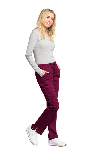 Wine - Cherokee Workwear Revolution Tech Mid Rise Drawstring Pant