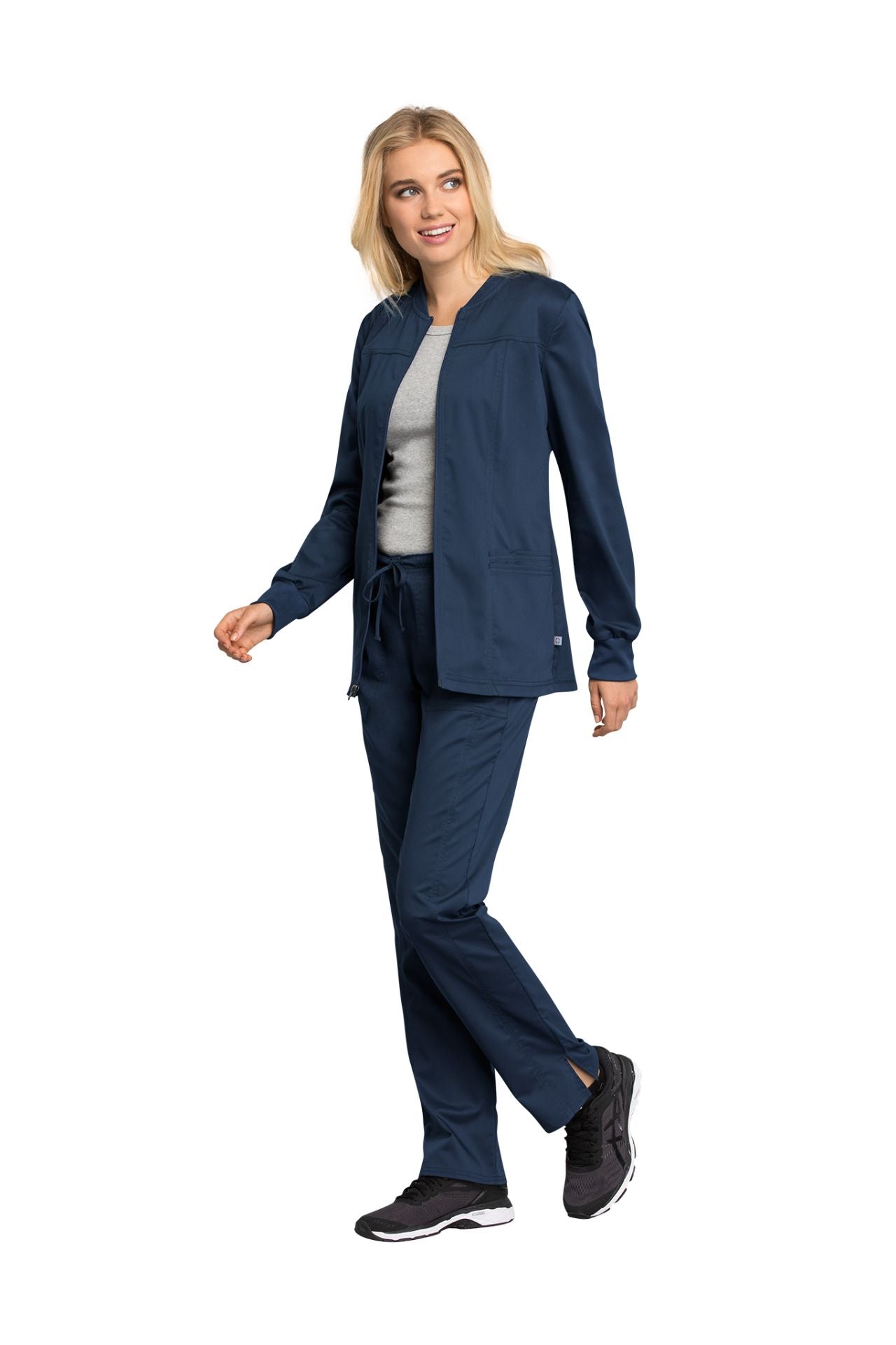 Navy - Cherokee Workwear Revolution Tech Zip Front Jacket