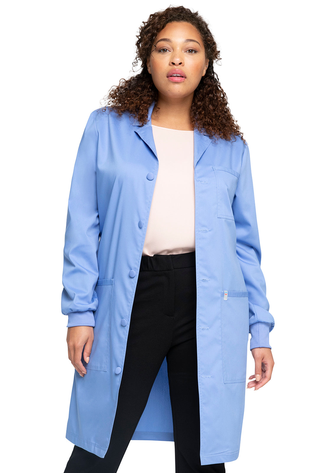 Ciel Blue - Cherokee Workwear Revolution Tech 40” Unisex Antimicrobial Fluid Barrier Lab Coat