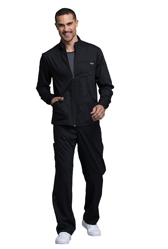 Black - Cherokee Workwear Revolution Men's Zip Front Jacket