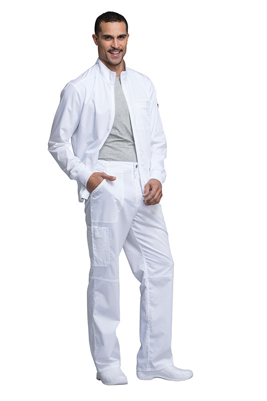 White - Cherokee Workwear Revolution Men's Zip Front Jacket