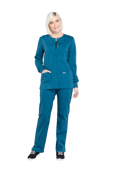 Caribbean Blue - Cherokee Workwear Professionals Snap Front Jacket
