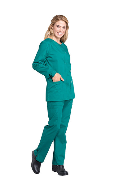 Hunter Green - Cherokee Workwear Professionals Snap Front Jacket