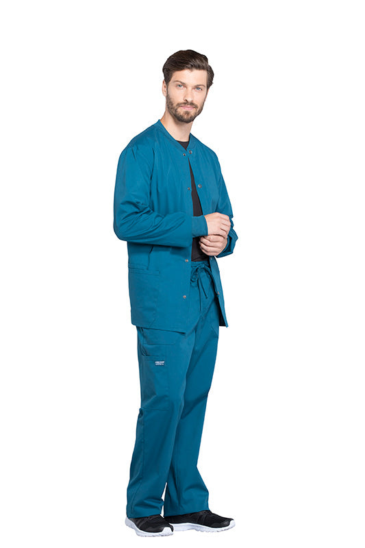 Caribbean Blue - Cherokee Workwear Professionals Men's Snap Front Jacket