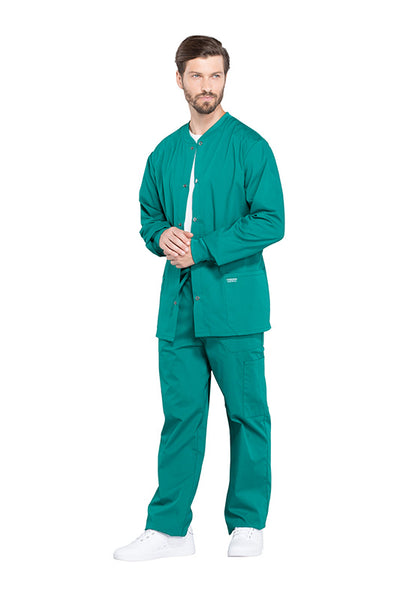 Hunter Green - Cherokee Workwear Professionals Men's Snap Front Jacket