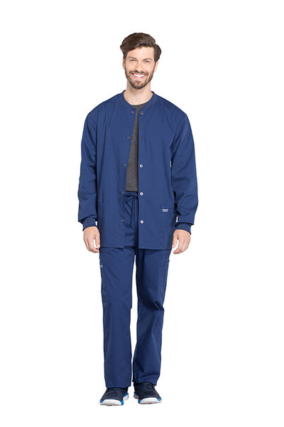 Navy - Cherokee Workwear Professionals Men's Snap Front Jacket