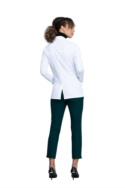 White - Cherokee Workwear Revolution Tech 28” Women’s Antimicrobial Fluid Barrier Lab Coat