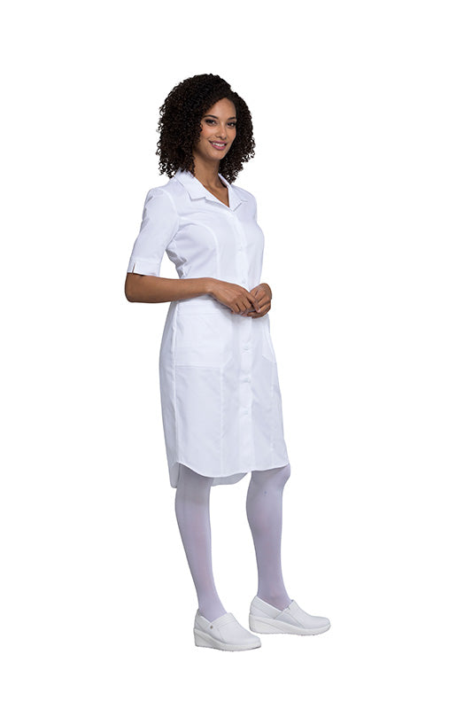 White - Cherokee Workwear Professionals Button Front Dress 