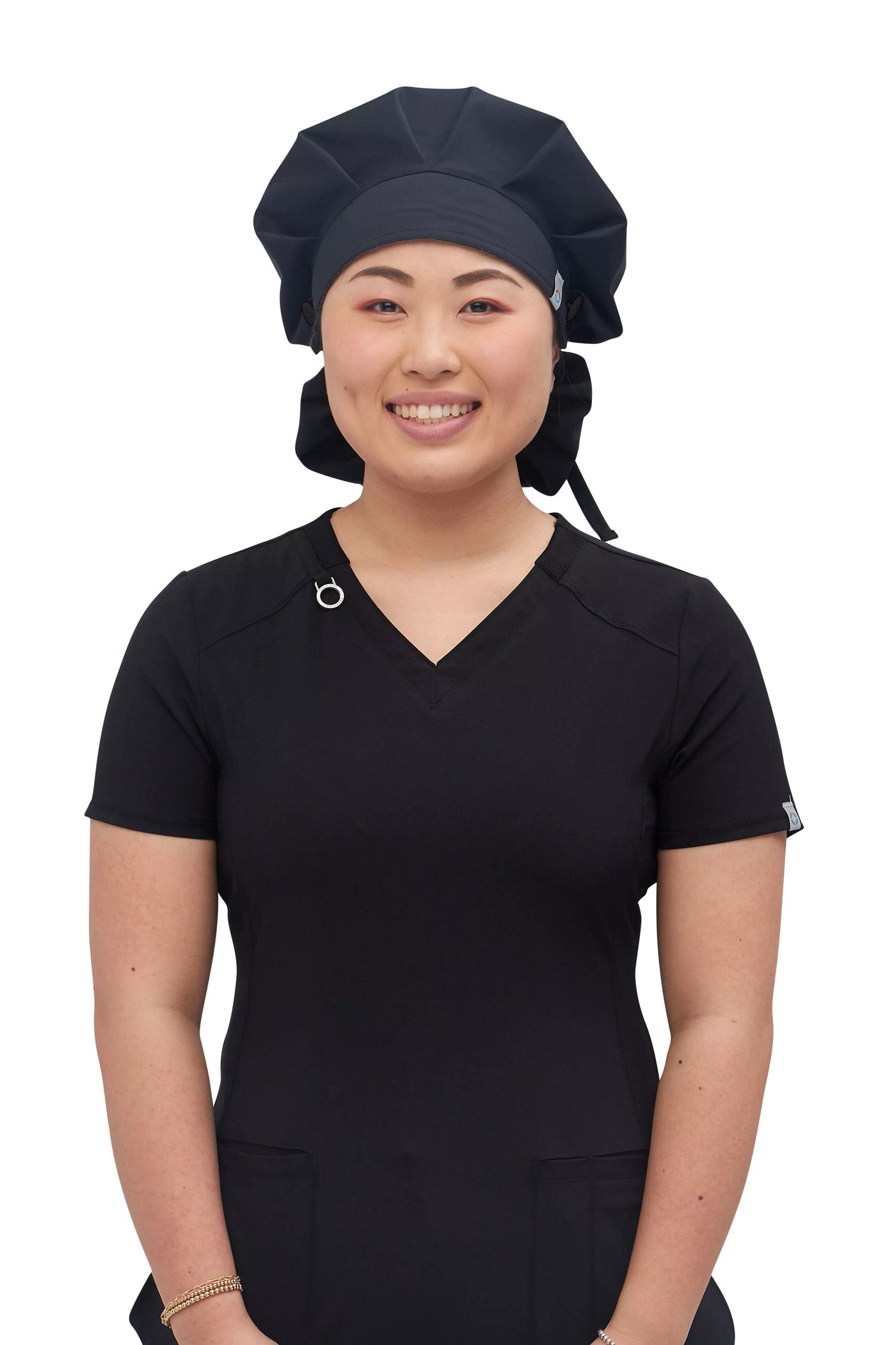 Black - Cherokee Workwear Revolution Tech Bouffant Scrubs Hat