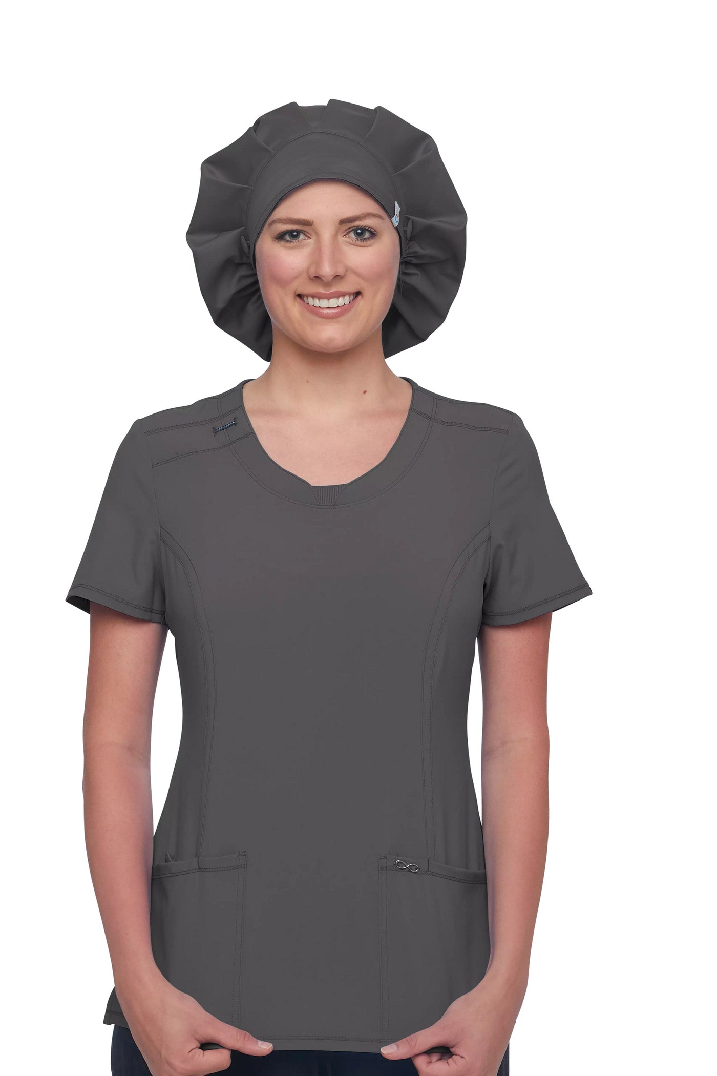 Pewter - Cherokee Workwear Revolution Tech Bouffant Scrubs Hat