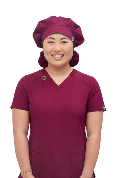 Wine - Cherokee Workwear Revolution Tech Bouffant Scrubs Hat