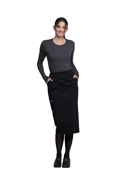 Black - Cherokee Workwear Professionals 30" Knit Waistband Skirt