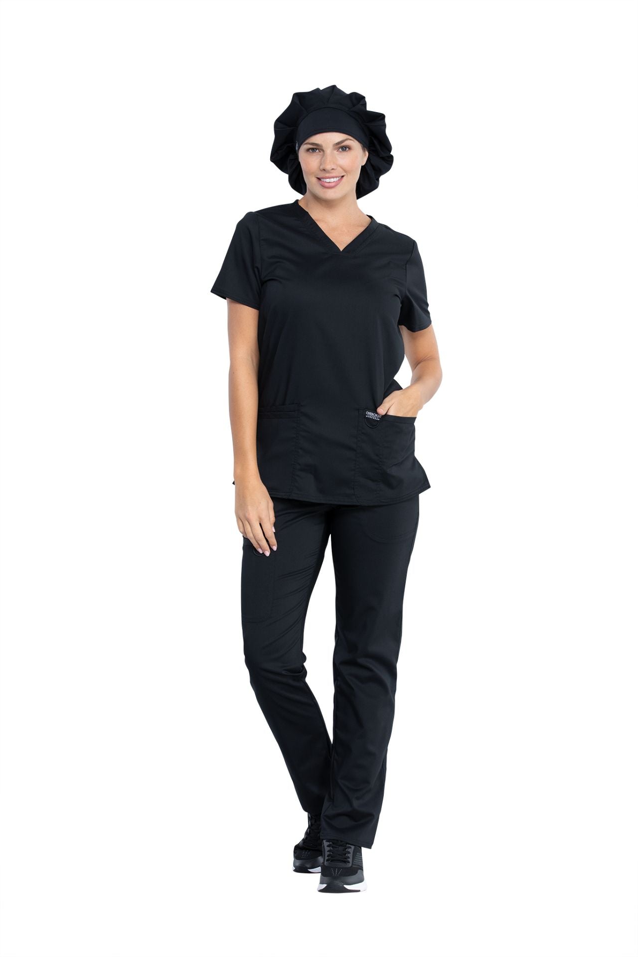 Black - Cherokee Workwear Revolution Unisex Bouffant Scrubs Hat