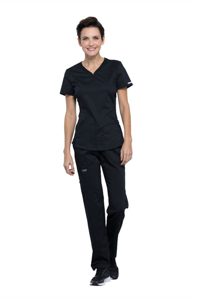 Black - Cherokee Workwear Revolution V-Neck Top