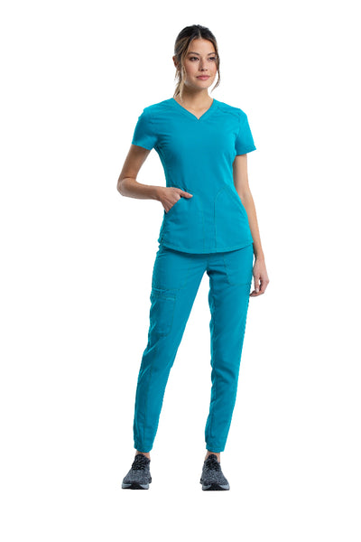 Teal Blue - Cherokee Workwear Revolution V-Neck To