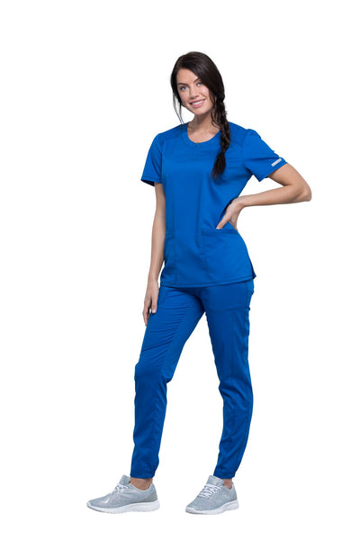 Royal - Cherokee Workwear Revolution Round Neck Top