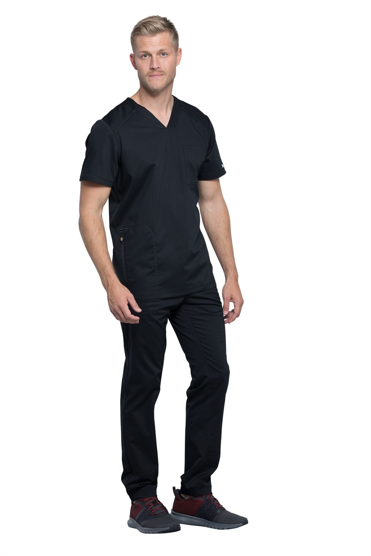 Black - Cherokee Workwear Revolution Men's V-Neck Top