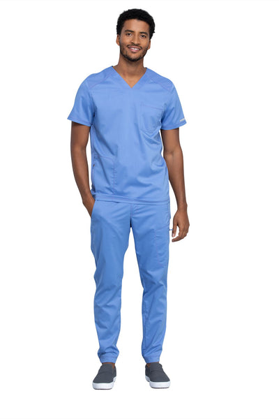 Ciel Blue - Cherokee Workwear Revolution Men's V-Neck Top