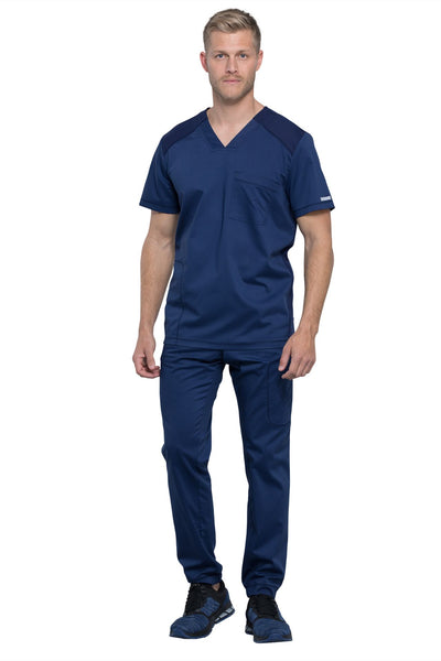Navy - Cherokee Workwear Revolution Men's V-Neck Top