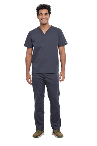 Pewter - Cherokee Workwear Professionals Unisex Pocketless V-Neck Top