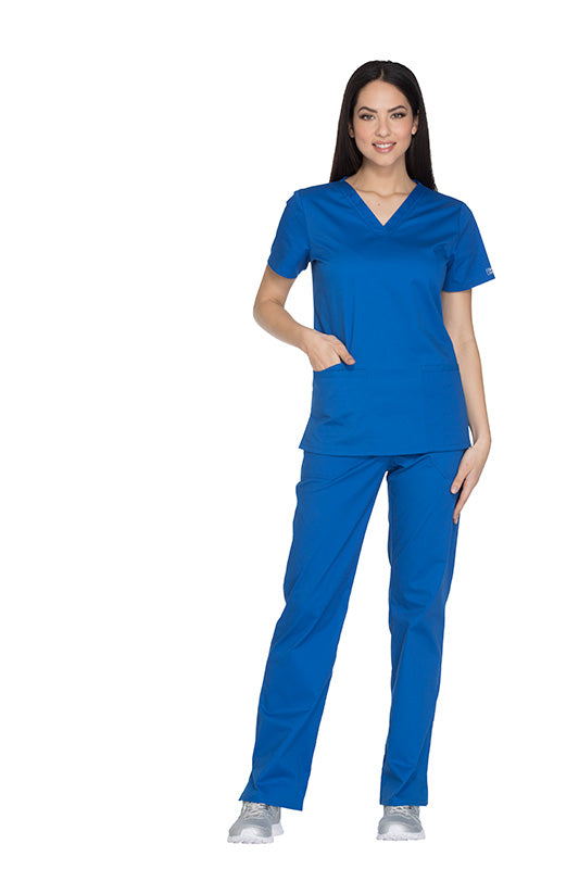 Royal - Cherokee Workwear Core Stretch V-Neck Top