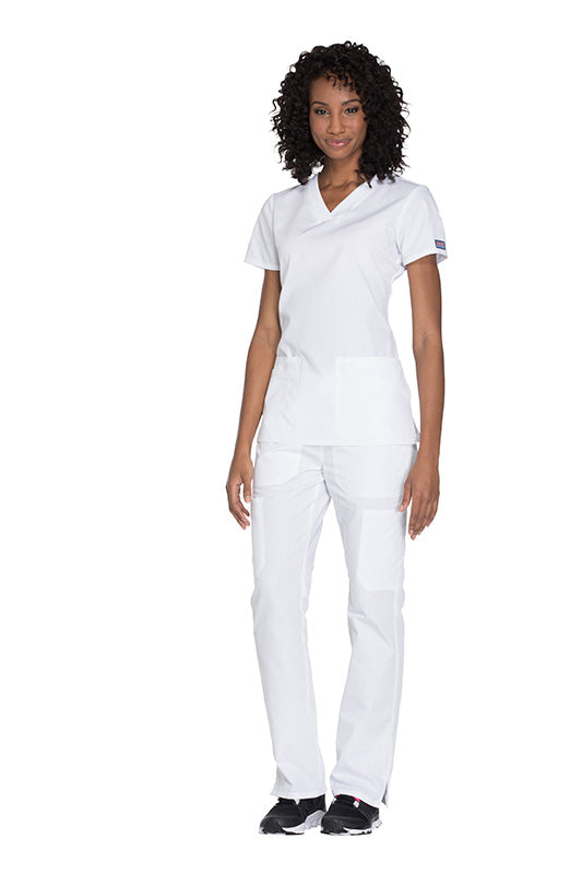 White - Cherokee Workwear Originals V-Neck Top