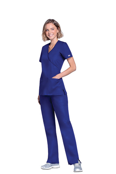 Galaxy Blue - Cherokee Workwear Originals Mock Wrap Top