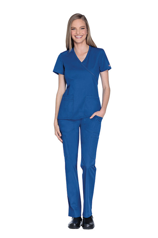 Royal - Cherokee Workwear Originals Mock Wrap Top