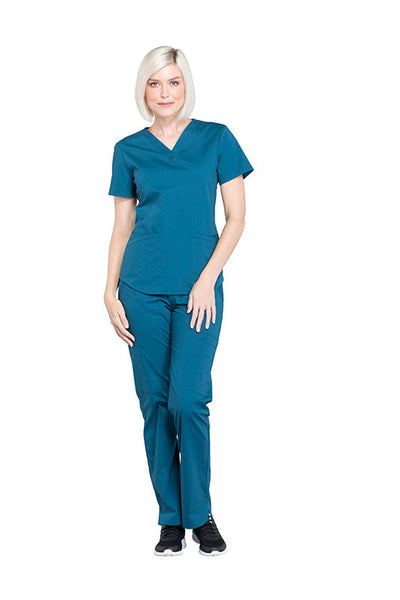 Caribbean Blue - Cherokee Workwear Professionals V-Neck Top