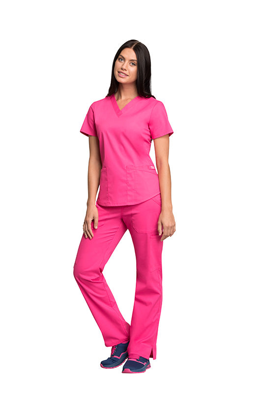 Electric Pink - Cherokee Workwear Professionals V-Neck Top