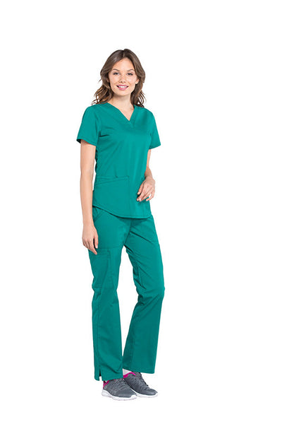 Hunter Green - Cherokee Workwear Professionals V-Neck Top