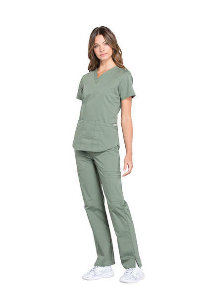 Olive - Cherokee Workwear Professionals V-Neck Top