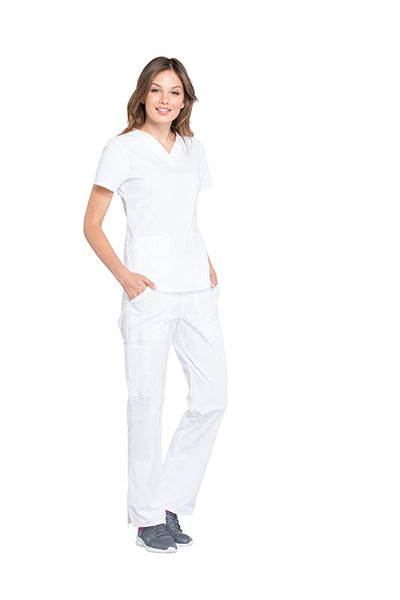 White - Cherokee Workwear Professionals V-Neck Top