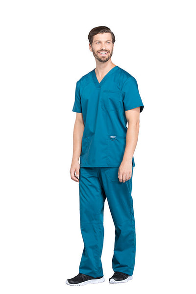 Caribbean Blue - Cherokee Workwear Revolution Men's V-Neck Top