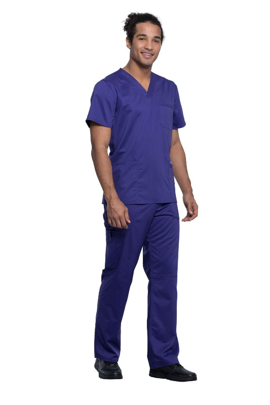 Grape - Cherokee Workwear Revolution Men's V-Neck Top