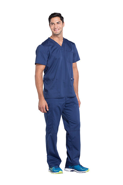 Navy - Cherokee Workwear Revolution Men's V-Neck Top