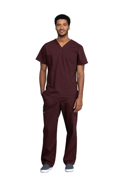 Espresso - Cherokee Workwear Professionals Men's V-Neck Top