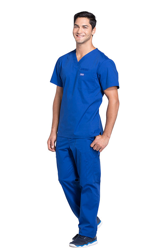 Galaxy Blue - Cherokee Workwear Professionals Men's V-Neck Top