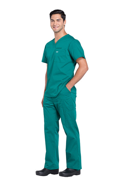 Hunter Green - Cherokee Workwear Professionals Men's V-Neck Top