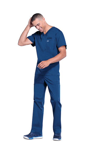 Navy - Cherokee Workwear Professionals Men's V-Neck Top