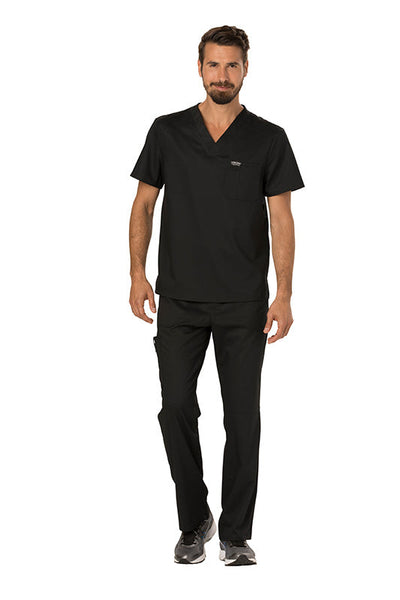 Black - Cherokee Workwear Revolution Men's Tuckable V-Neck Top