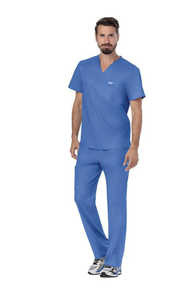 Ciel Blue - Cherokee Workwear Revolution Men's Tuckable V-Neck Top