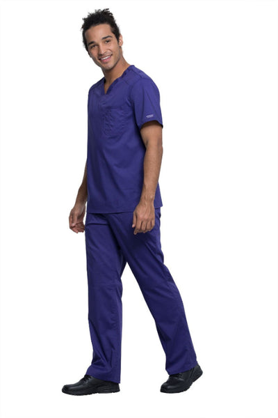 Grape - Cherokee Workwear Revolution Men's Tuckable V-Neck Top