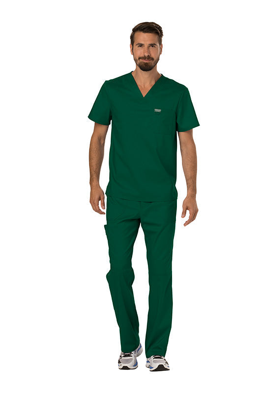 Hunter Green - Cherokee Workwear Revolution Men's Tuckable V-Neck Top