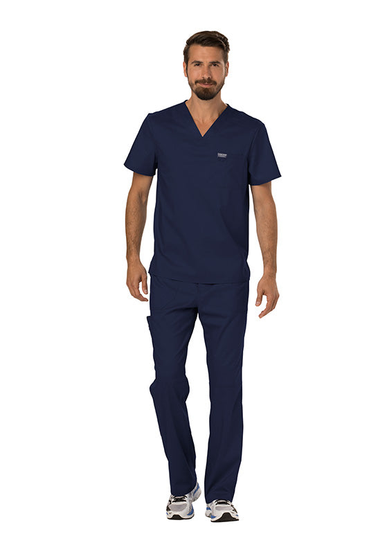 Navy - Cherokee Workwear Revolution Men's Tuckable V-Neck Top