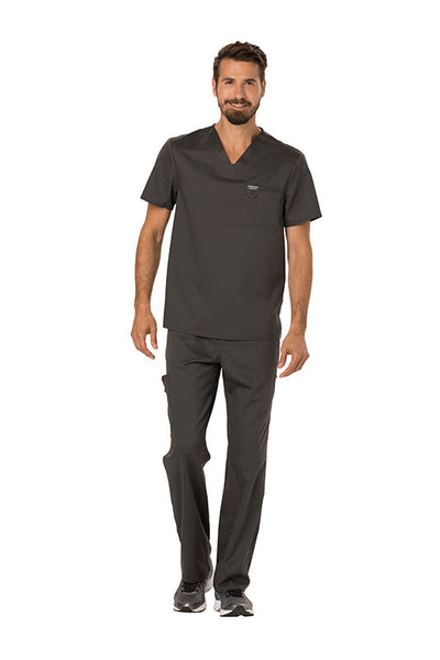Pewter - Cherokee Workwear Revolution Men's Tuckable V-Neck Top