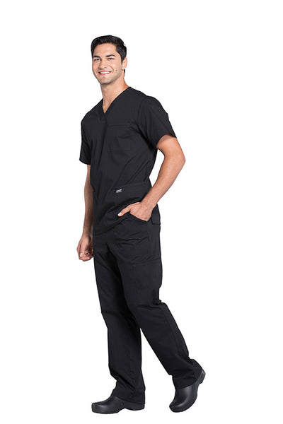 Black - Cherokee Workwear Professionals Men's V-Neck Top