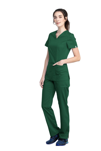 Hunter Green - Cherokee Workwear Revolution Tech V-Neck Top